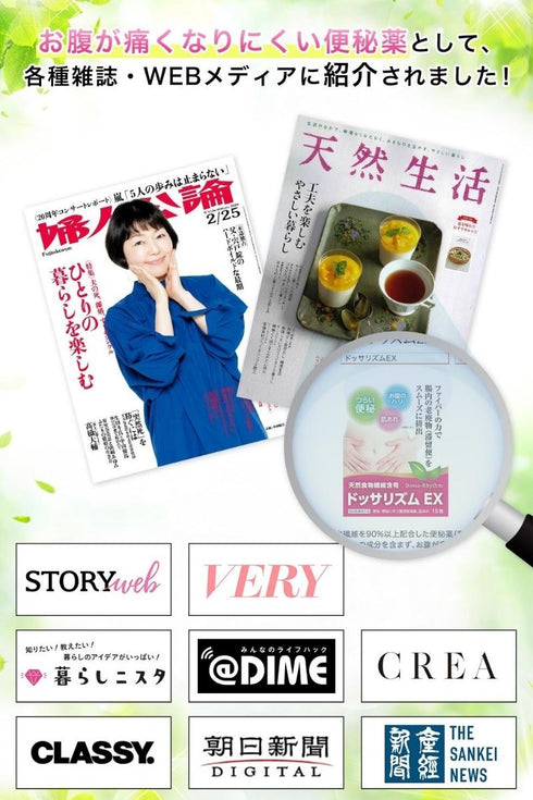 ドッサリズムEX 便秘薬 60包(15包✕4)非刺激性 │食物繊維90%以上&漢方生薬タイソウ末配合 携帯に便利な個包装 【指定医薬部外品】