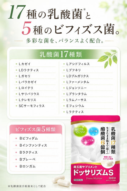 腸活 サプリメント 酪酸菌 乳酸菌 ラクトフェリン配合 腸内環境 毎日の習慣に ドッサリズムS